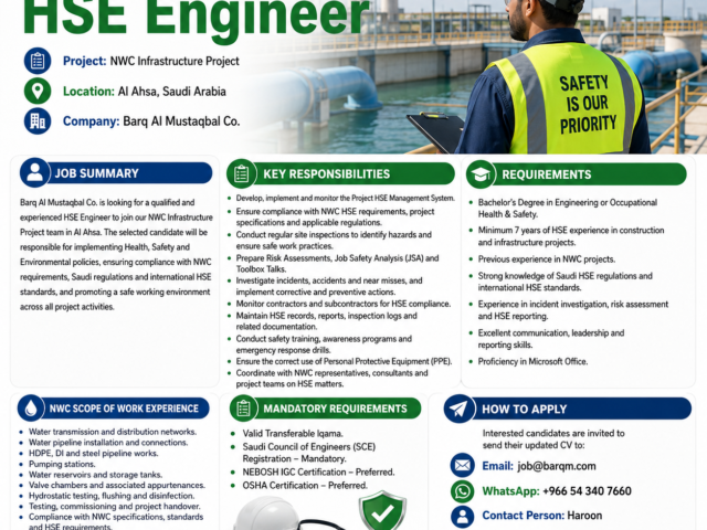 Job Vacancy – HSE Engineer